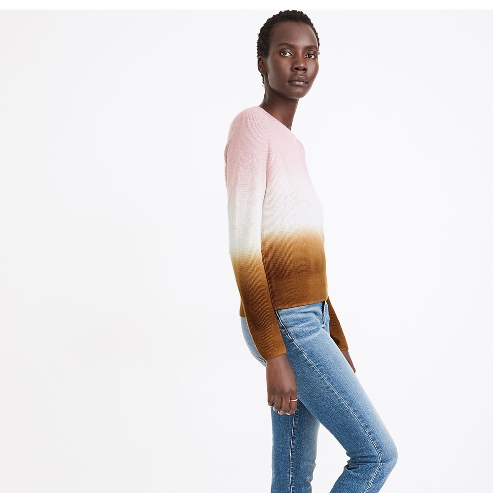 Madewell Dip-Dye Cashmere Shrunken Sweatshirt Size L - Picture 3 of 6